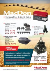 Titan Machinery România desfășoară o campanie promoțională de piese de schimb la hederele MacDon