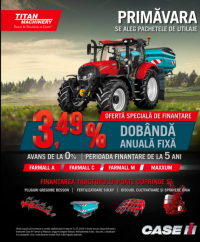 Titan Machinery România desfăsoară o campanie de finanțare unui tractor din gamele Farmall și Maxxum